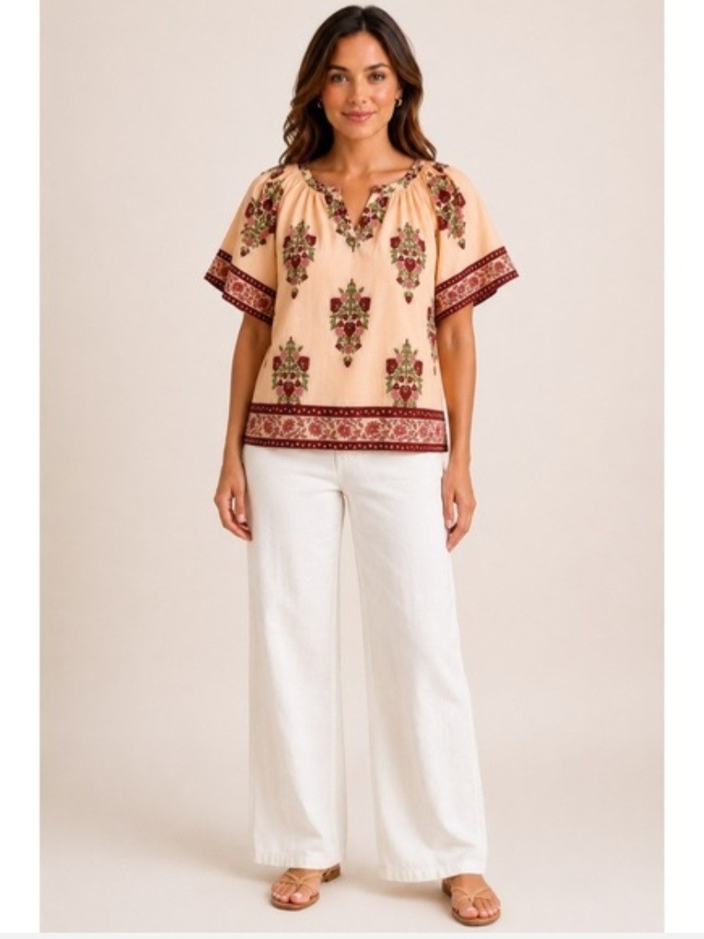 Tuckernuck NWT Blush Chandelier Elena Top; Boho Floral Romantic; Size L